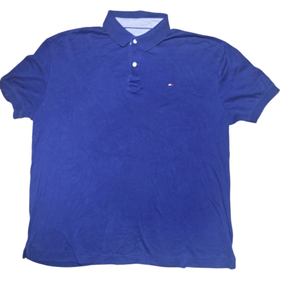 Tommy Hilfiger Royal Blue Polo Short Sleave Shirt Mens Size Large